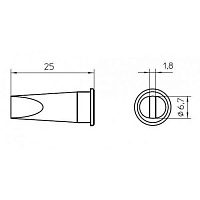 Жало паяльное WELLER LHT-E 6,7x1,8мм (T0054445199)